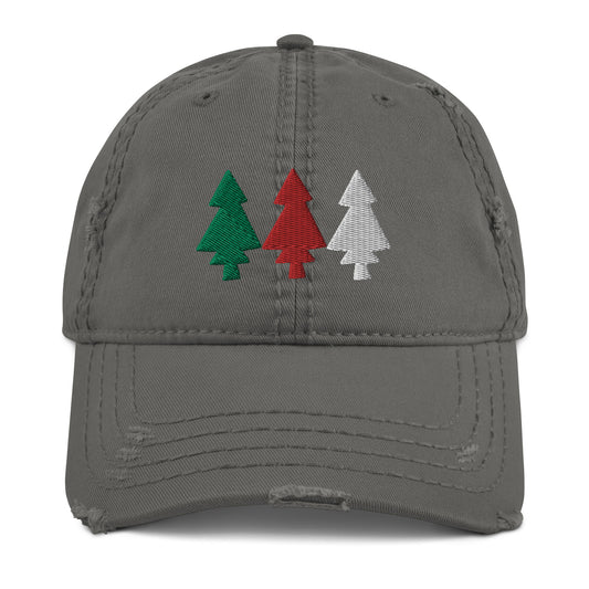 3 Trees : Distressed Embroidered Dad Hat
