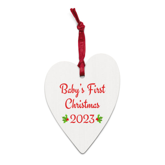 Baby's First Christmas 2023 : Wooden Ornament